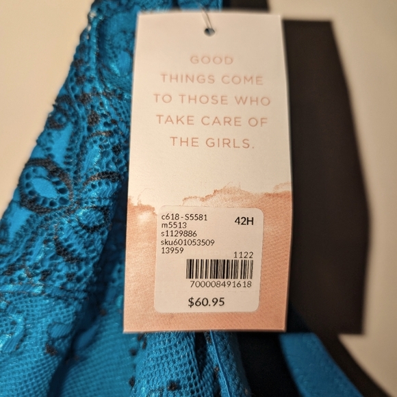 Teal/Blue 42H Cacique Bra NWT- Unlined Full Coverage - Picture 4 of 7